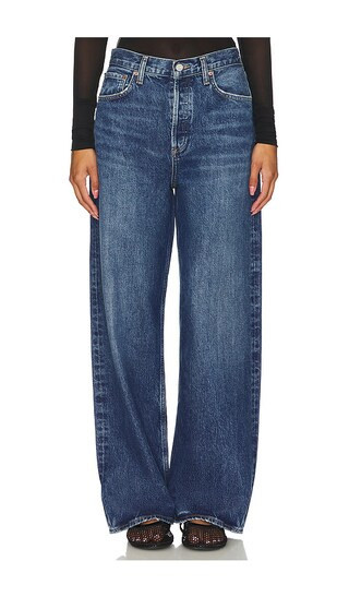 AGOLDE Low Slung Baggy Jeans in Denim-Dark. - size 29 | Revolve Clothing (Global)