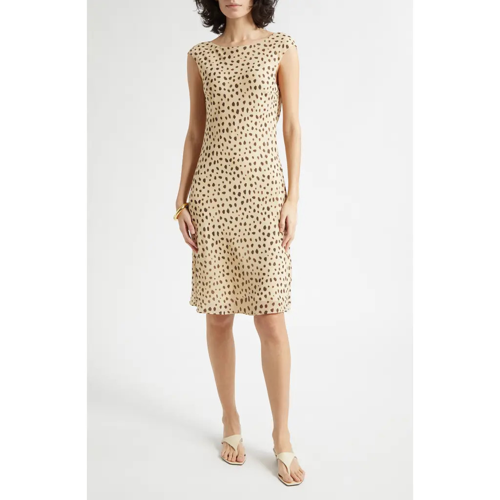 POSSE Leo Cheetah Print Drape Back Silk Georgette Dress at Nordstrom, Size Xx-Small | Nordstrom