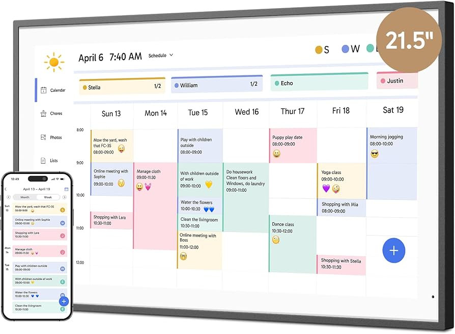 Dragon Touch 21.5" Digital Calendar Chore Chart – 1080P Full HD Interactive Touchscreen, Smart ... | Amazon (US)