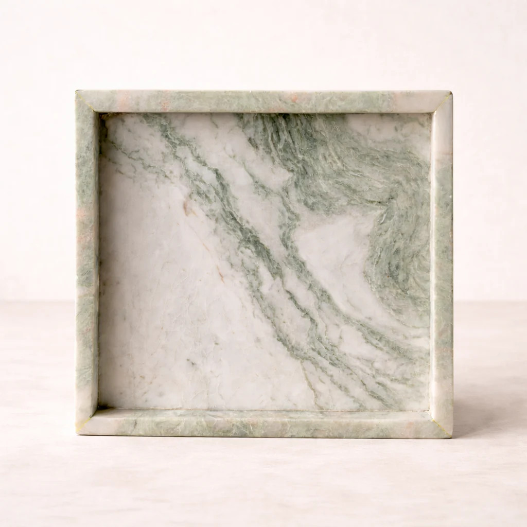 Sage Green Marble Square Marble Tray | By Luxe B Co. | luxe bCO