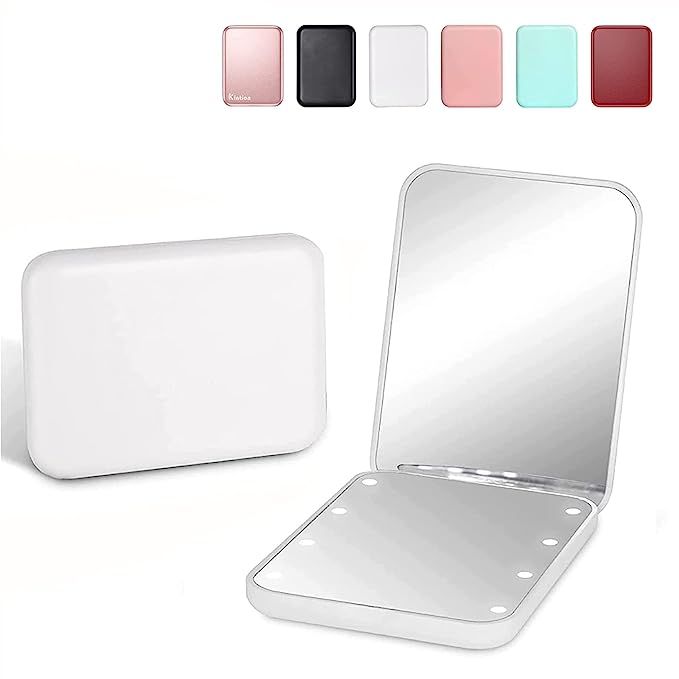 Kintion Pocket Mirror, 1X/3X Magnification LED Compact Travel Makeup Mirror, Compact Mirror with ... | Amazon (US)