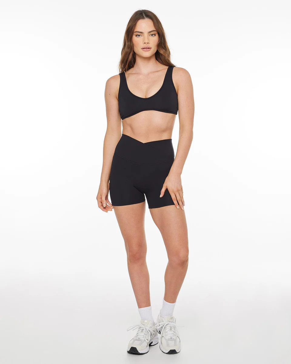 Serenity Crossover Shorts 4" | Black | Crop Shop Boutique AU