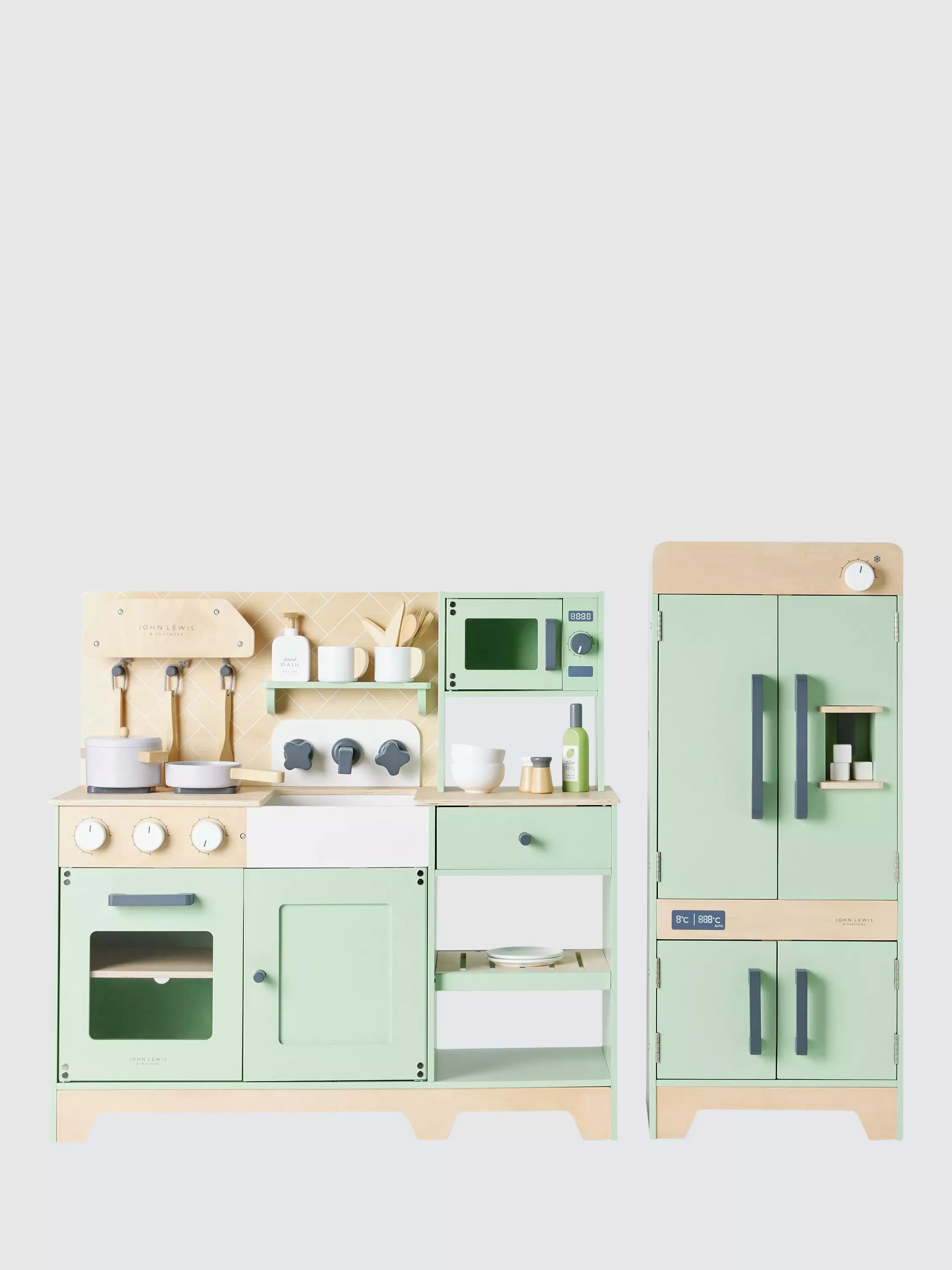 John Lewis Wood Deluxe Toy Kitchen with Fridge Freezer Play Set | John Lewis (UK)