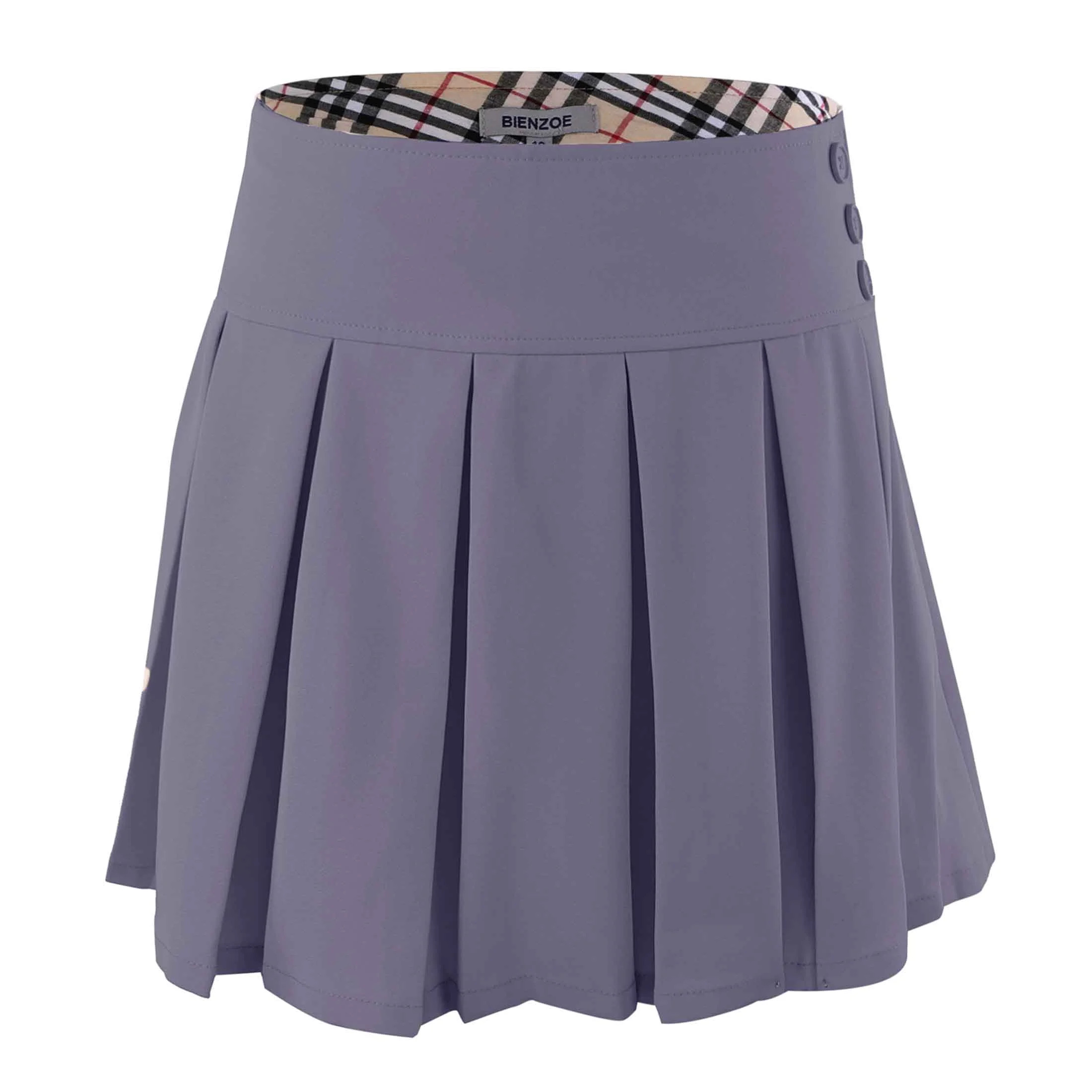 Bienzoe Girl's Stretchy Pleated Adjust Waist School Uniforms Skirt Grey 12 - Walmart.com | Walmart (US)