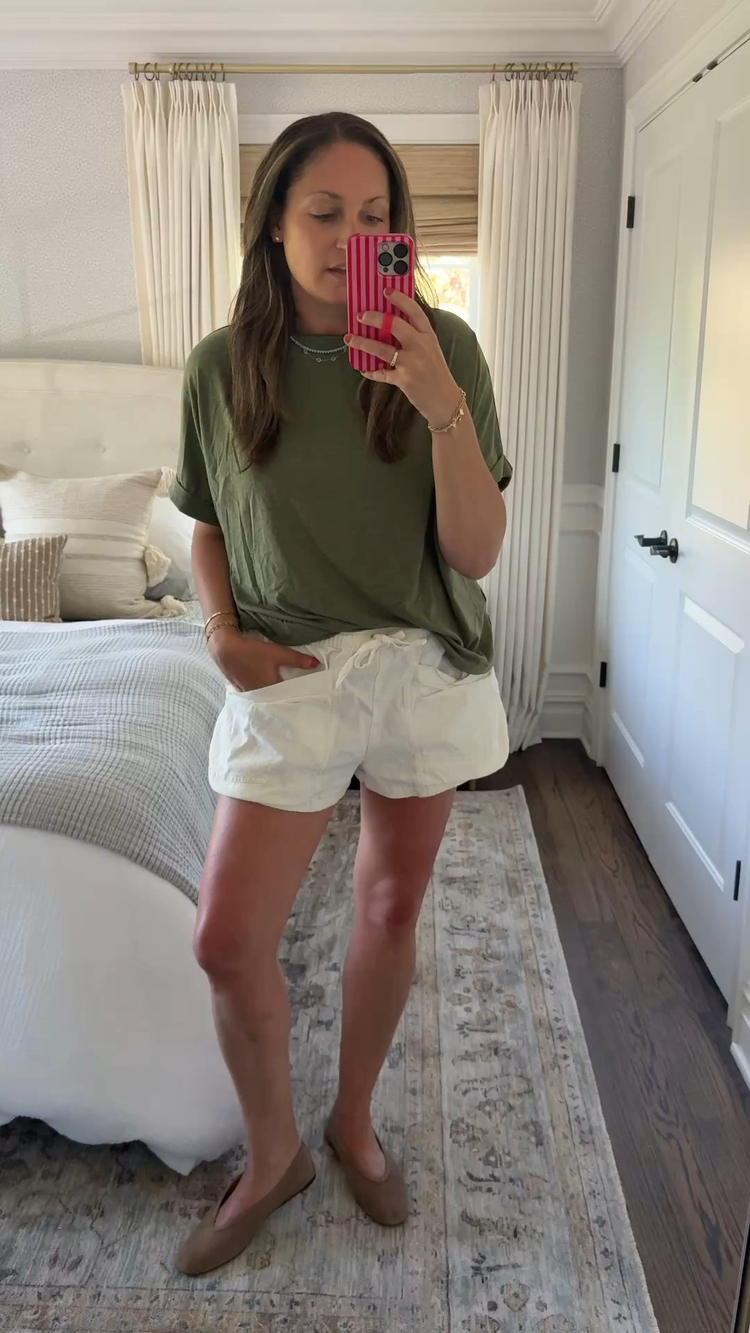 I’ll be wearing these linen cargo shorts on repeat all summer long! Have them in a few colors in both small and medium - I’d recommend sizing down! Amazon tee that I wear nonstop and a few really pretty necklaces 🩶

#LTKdayinmylife #LTKootd #LTKgrwm