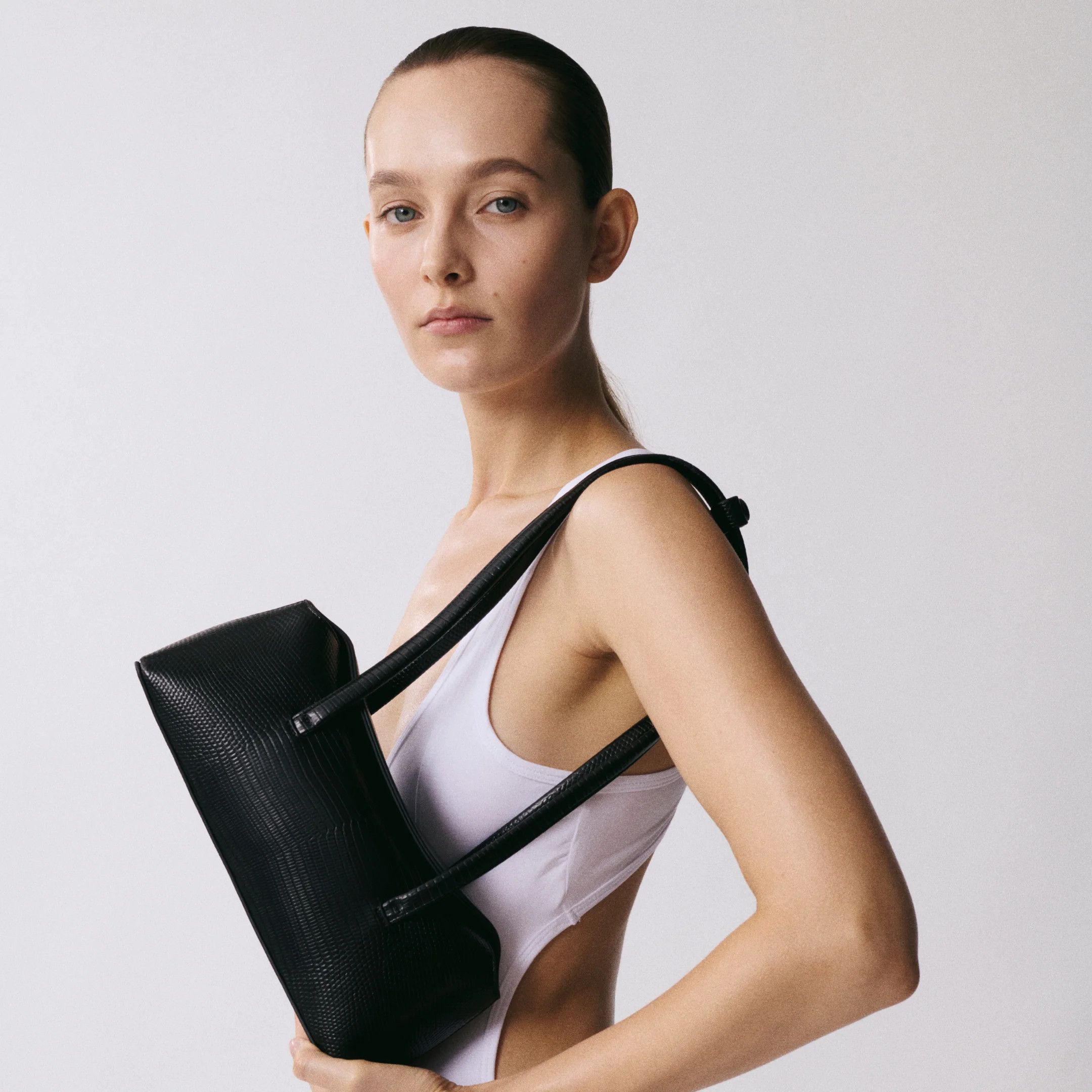 Mini Chrystie Bag - Reptile Noir With Charm | Heaven Mayhem