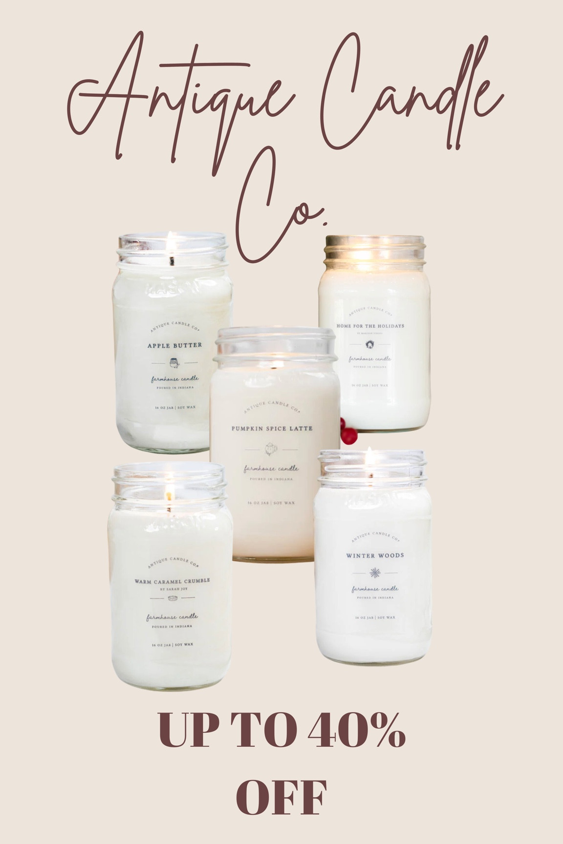 Antique Candle Co. is having up to 40% off lots of holiday scents!

Candles  gifts for her  sale cyber sales  sale alert  antique candle co  candle  homemade candles  chrismtas
Candles  gifts for anyone  gift ideas  VintagePickin

#LTKHoliday #LTKSaleAlert #LTKSeasonal