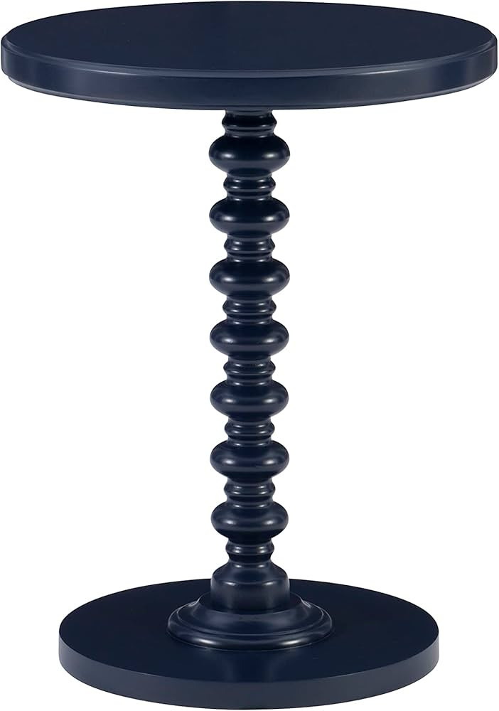 Powell Navy Blue Tarkin Round Turned Spindle Pedestal Side Accent Table | Amazon (US)