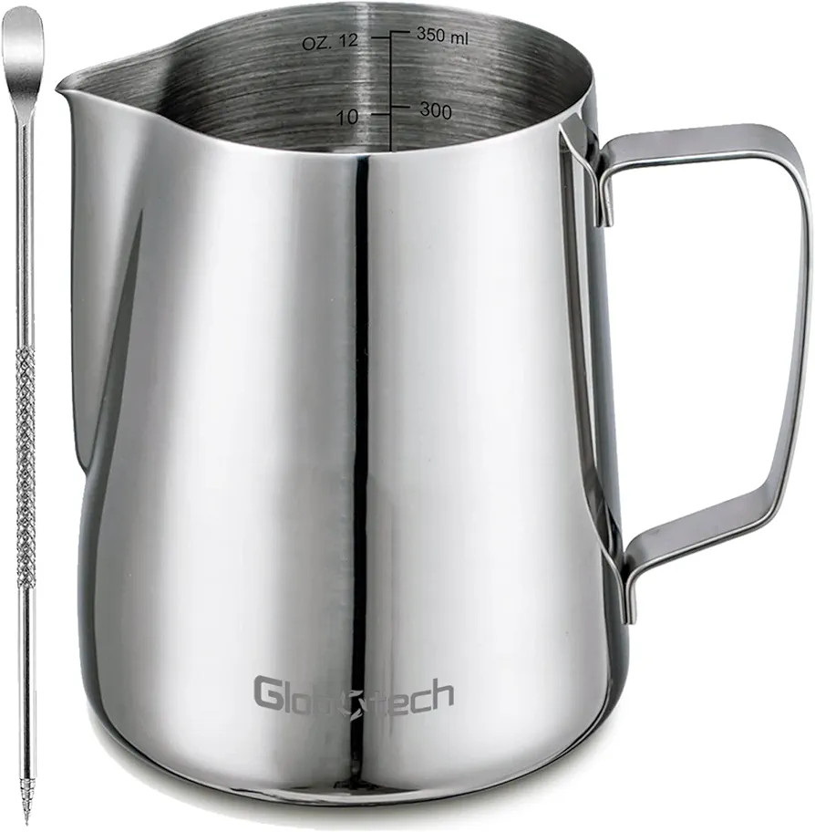Stainless Steel Milk Frothing Pitcher 12 Oz, 350ml Latte Art Cup Espresso Machine Accessories, St... | Amazon (US)