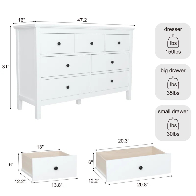 Ziere 7 - Drawer Dresser | Wayfair North America