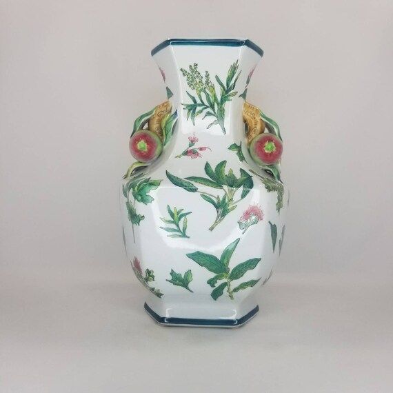 Vintage Andrea by Sadek Double Pomegranate Handle Hexagonal Vase, Andrea by Sadek Pomegranate Hex... | Etsy (US)