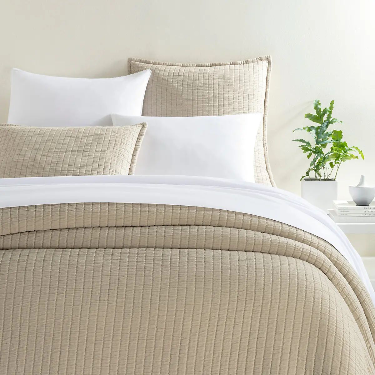 Boyfriend Sand Matelassé Coverlet | Annie Selke