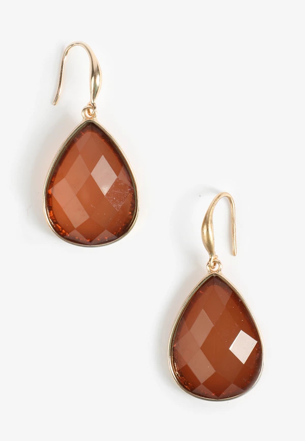 Brown Resin Teardrop Earrings | Maurices