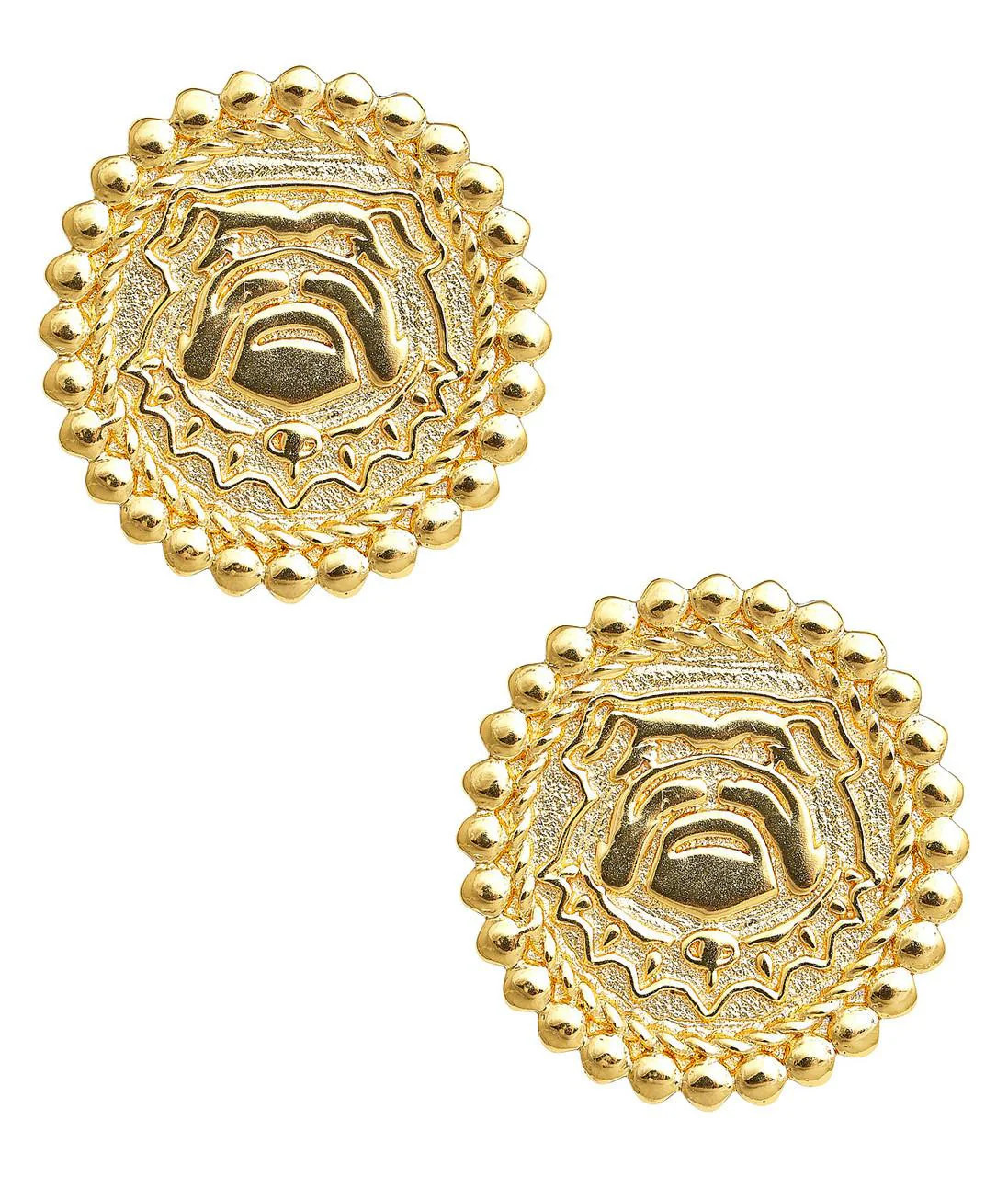 Textured Gold Brass Horsebit Dangle Earring | Lisi Lerch | Lisi Lerch Inc