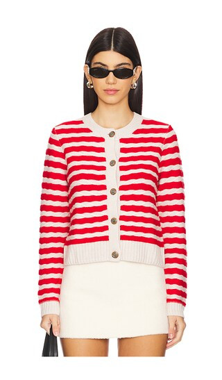 Horizontal Stitch Cardigan in Pita & Tomato | Revolve Clothing (Global)
