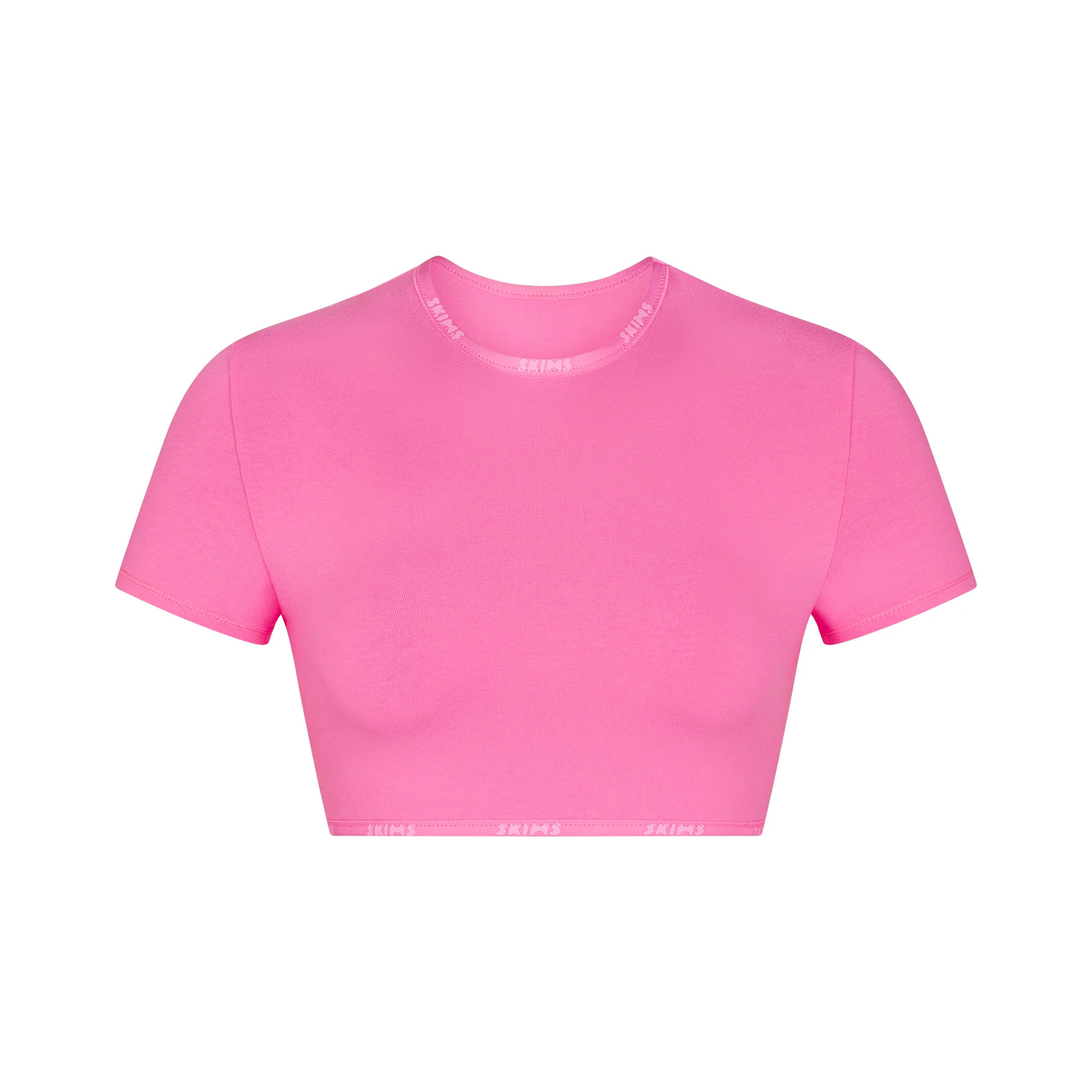 COTTON LOGO SUPER CROPPED T-SHIRT | SKIMS (US)