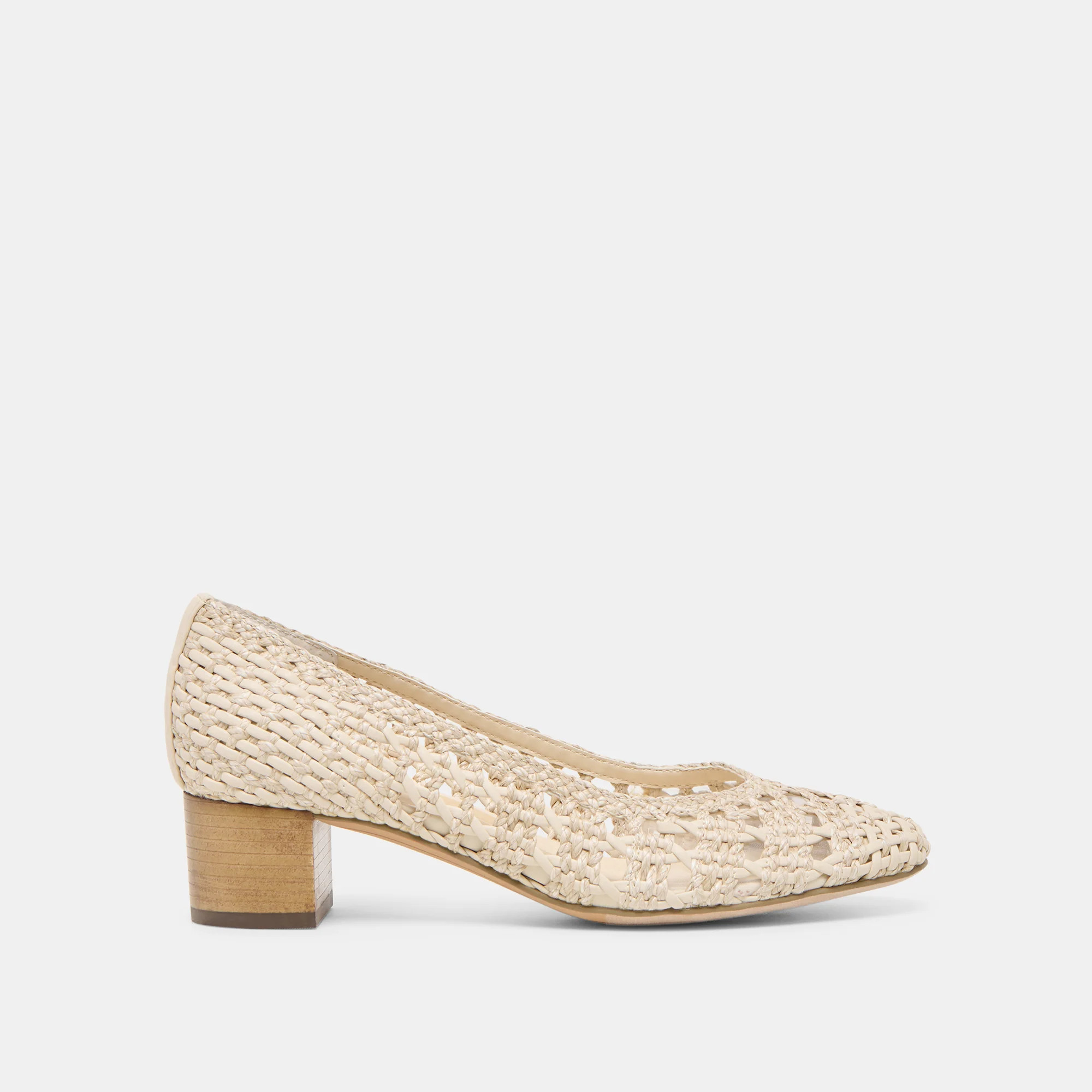 Lula Heels Ivory Multi Woven Raffia | DolceVita.com