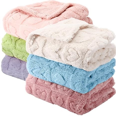 6 Pack Baby Fleece Blanket Bulk Heart Checkered Baby Blanket 30 x 40 Inches Soft Fuzzy Throw Blan... | Amazon (US)