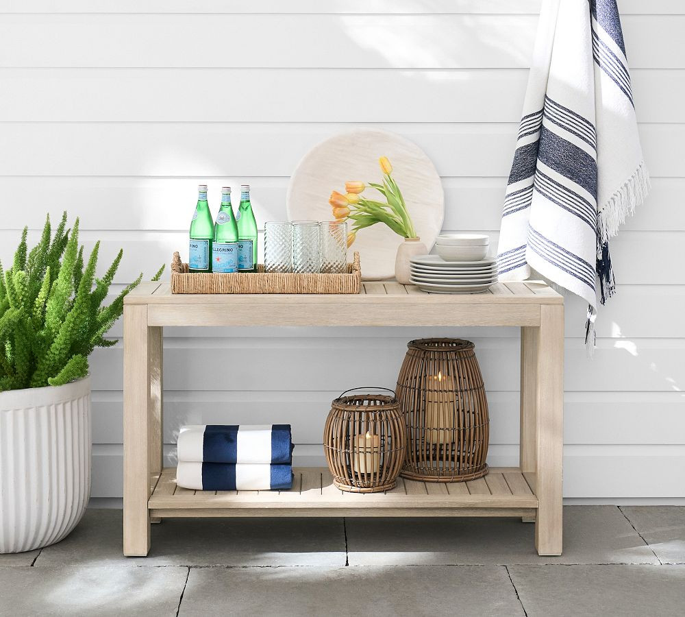 Indio Eucalyptus Rectangular Outdoor Console Table (51") | Pottery Barn (US)