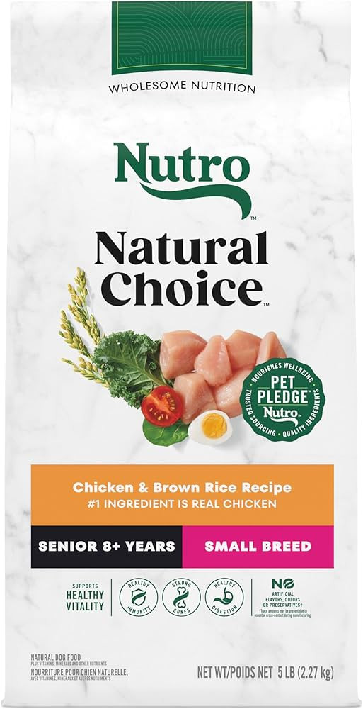 Nutro Natural Choice Senior Small Breed Dry Dog Food, Chicken and Brown Rice Recipe, 5 lbs. | Amazon (US)