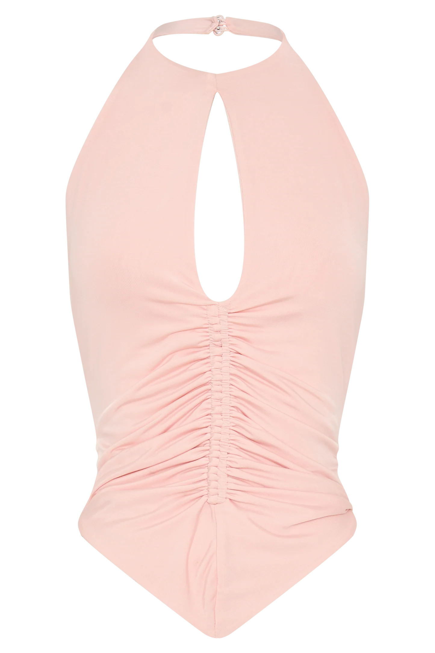 Linda Slinky Ruched Halter Top - Pale Pink | Meshki (APAC)