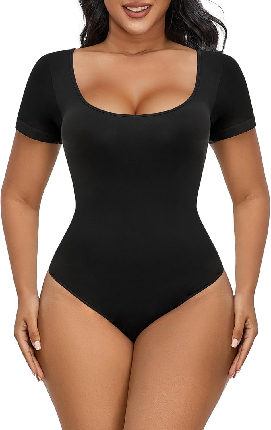 SHAPERX Shapewear for Women Tummy Control Seamless Scoop Neck Tank Tops Sleeveless Thong Bodysuit | Amazon (CA)