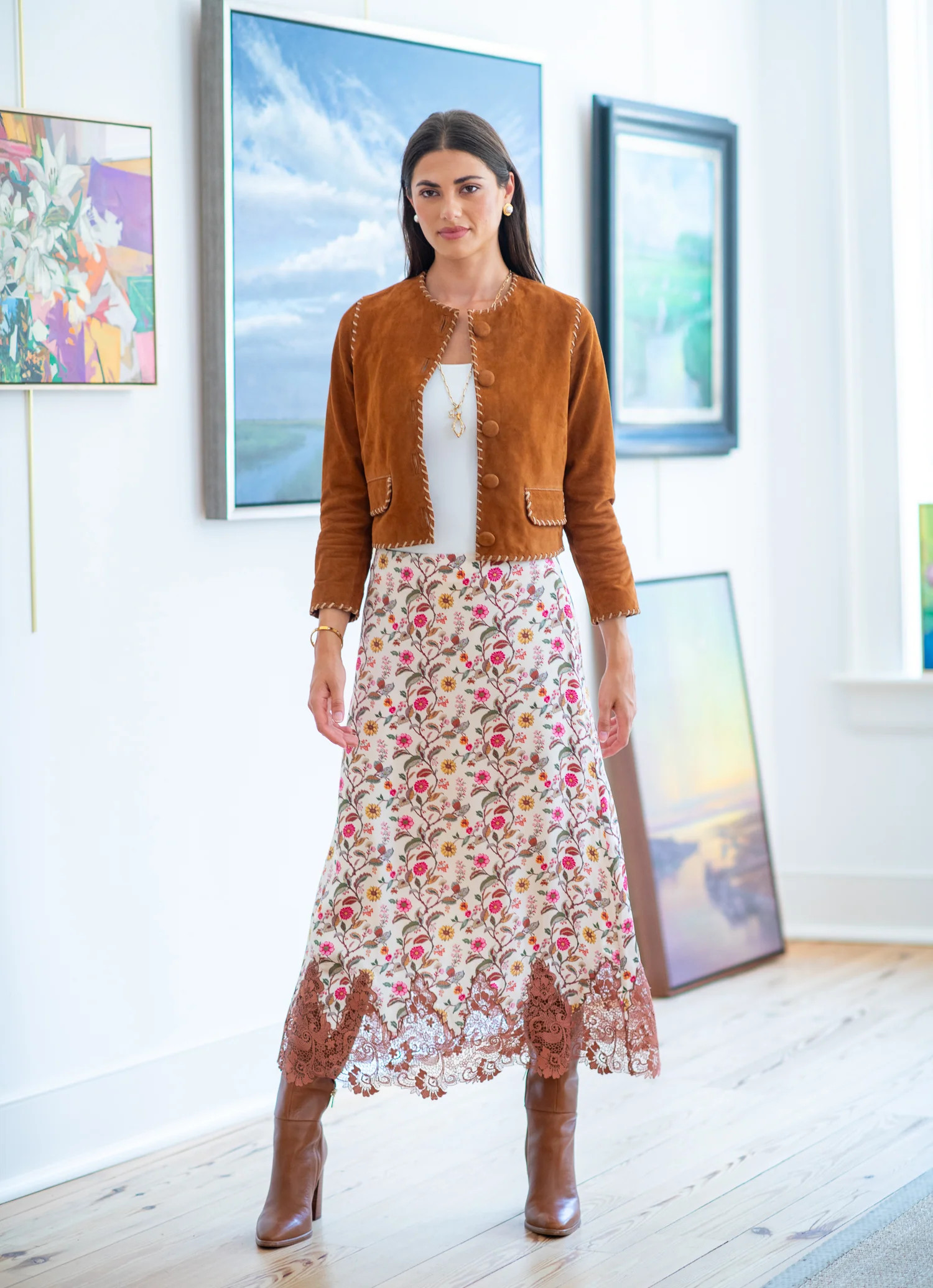 Esme Jacket in Tan Suede | Elizabeth James The Label