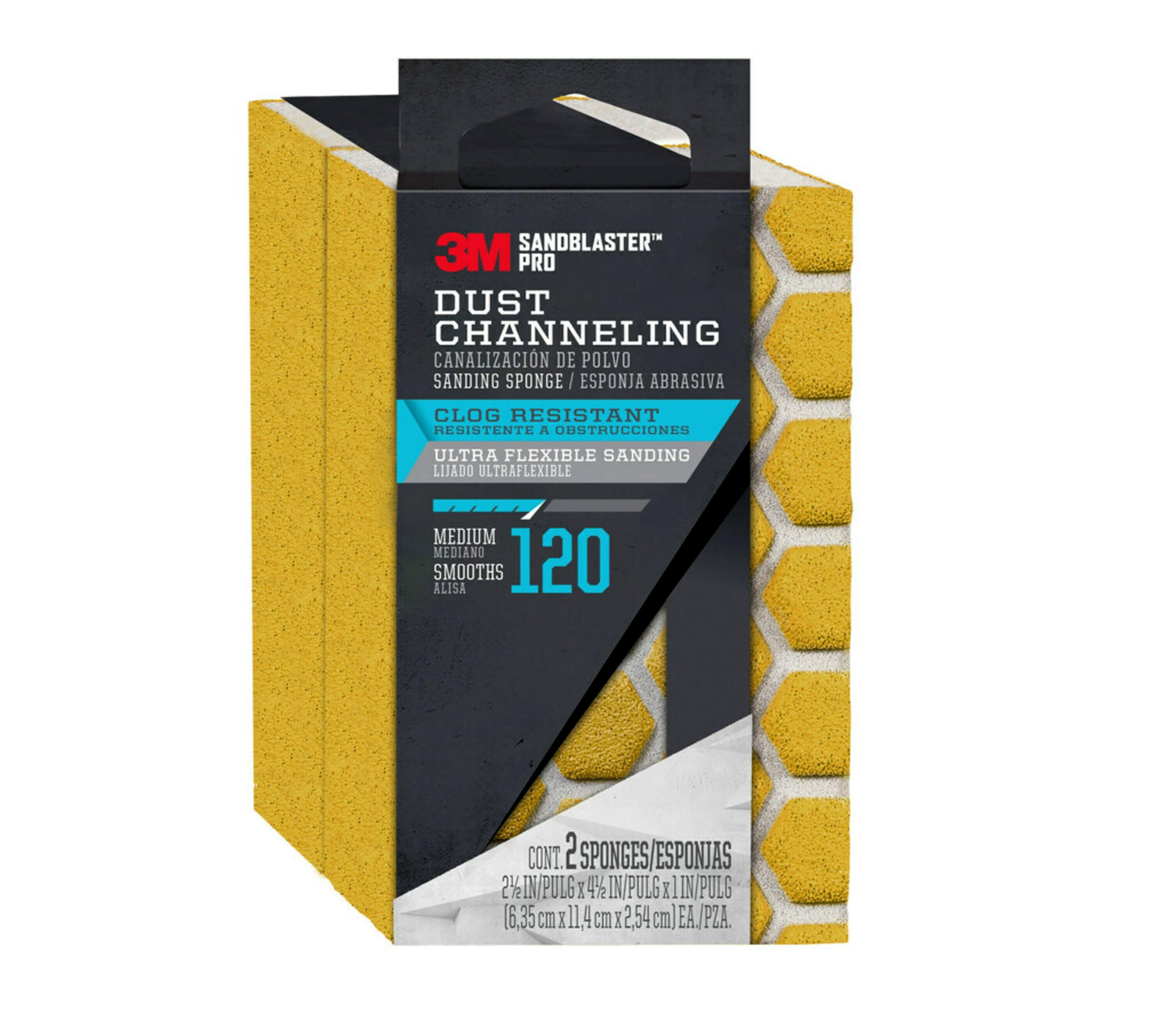 3M Sanding Sponges 120-Grit Sanding sponge 3.25-in x 2.126-in 2 -Pack | DCDA120-SBP-2P | Lowe's