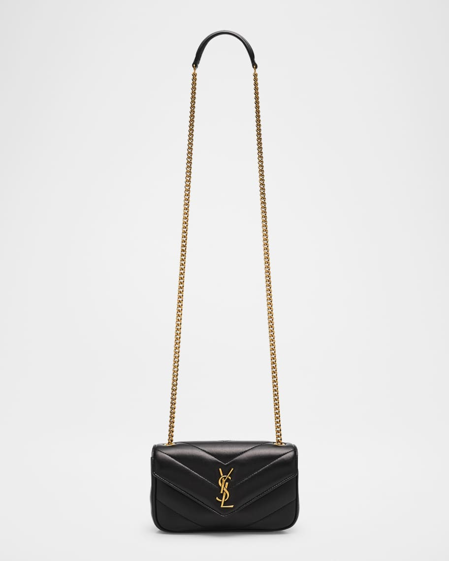 Saint Laurent Loulou Mini YSL Chain Crossbody Bag in Quilted Leather | Neiman Marcus