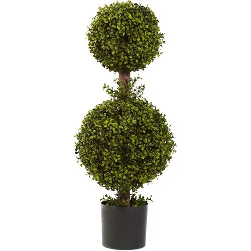 Nearly Natural 35in. Double Boxwood Topiary Artificial Tree, Green | Walmart (US)