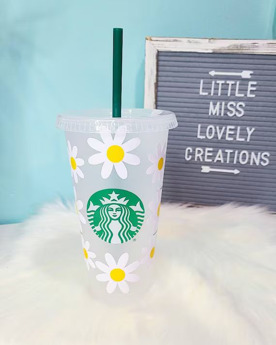 Personalized Daisy Starbucks Cup | Daisy Tumbler | Custom Starbucks Cup | Spring Flower Starbucks... | Etsy (US)