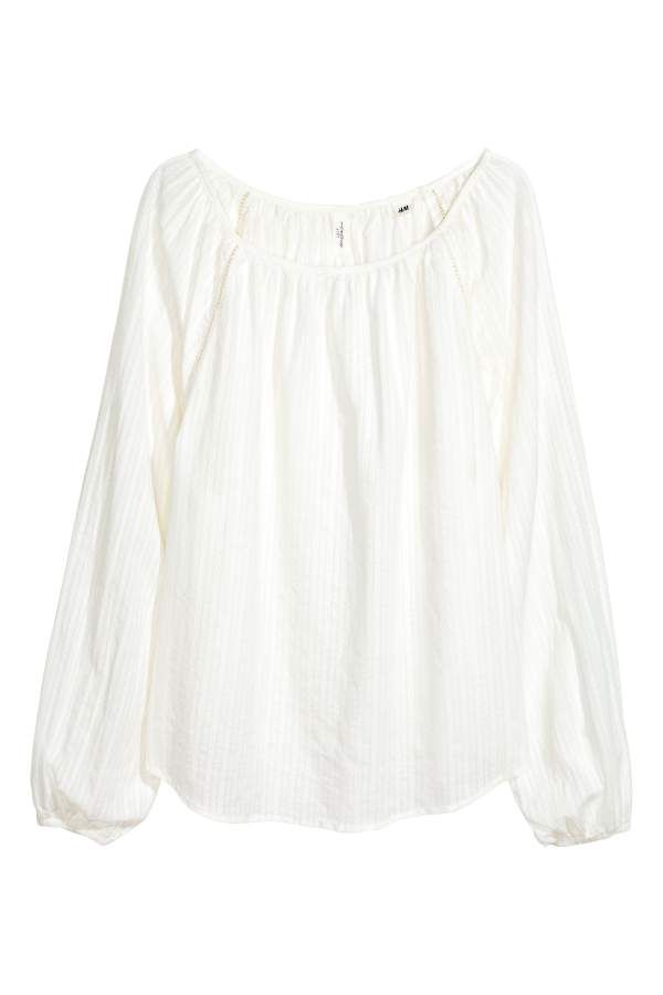 H & M - Cotton Blouse - White - Women | H&M (US)