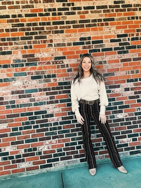 I love pairing unique vintage pieces with great basics!! These corduroy striped pants were a thrift store score and I cannot find a similar pant to link- but the shirt is Hyfve from buckle and a great staple piece- available in a couple different colors! 

#LTKover40 #LTKstyletip #LTKfindsunder50