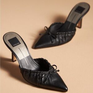 Dolce Vita Black Pointed-Toe Mules with Ruched Detail | Poshmark
