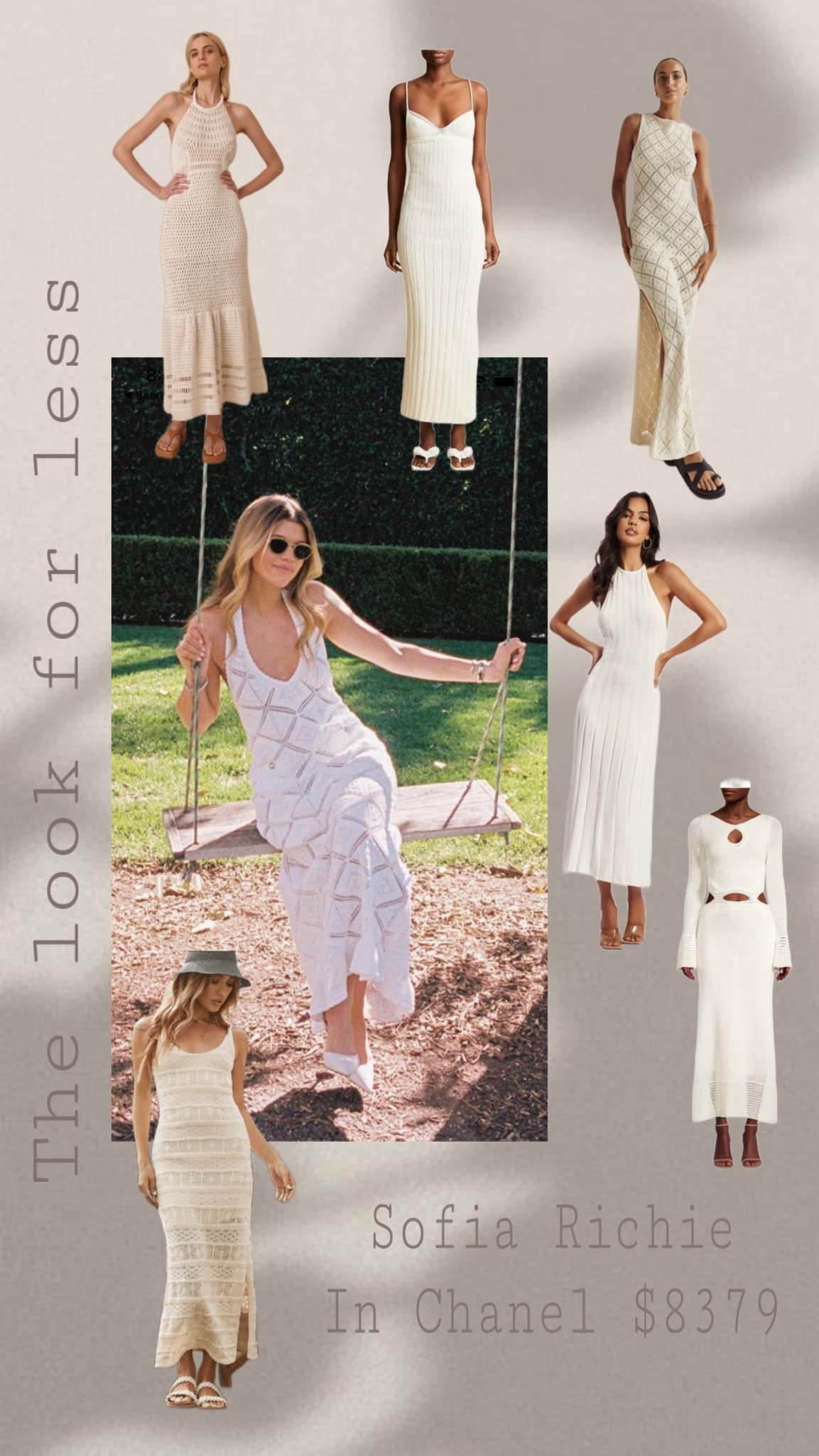 the look for less

Sofia Richie in Chanel 2023 Cruise
White dress, cream dress, engagement dress, wedding weekend, knit dress, crochet dress, midi dress, Zimmerman, khaite, alc, dissh, significant other, beach dress

#LTKFind #LTKSale #LTKwedding