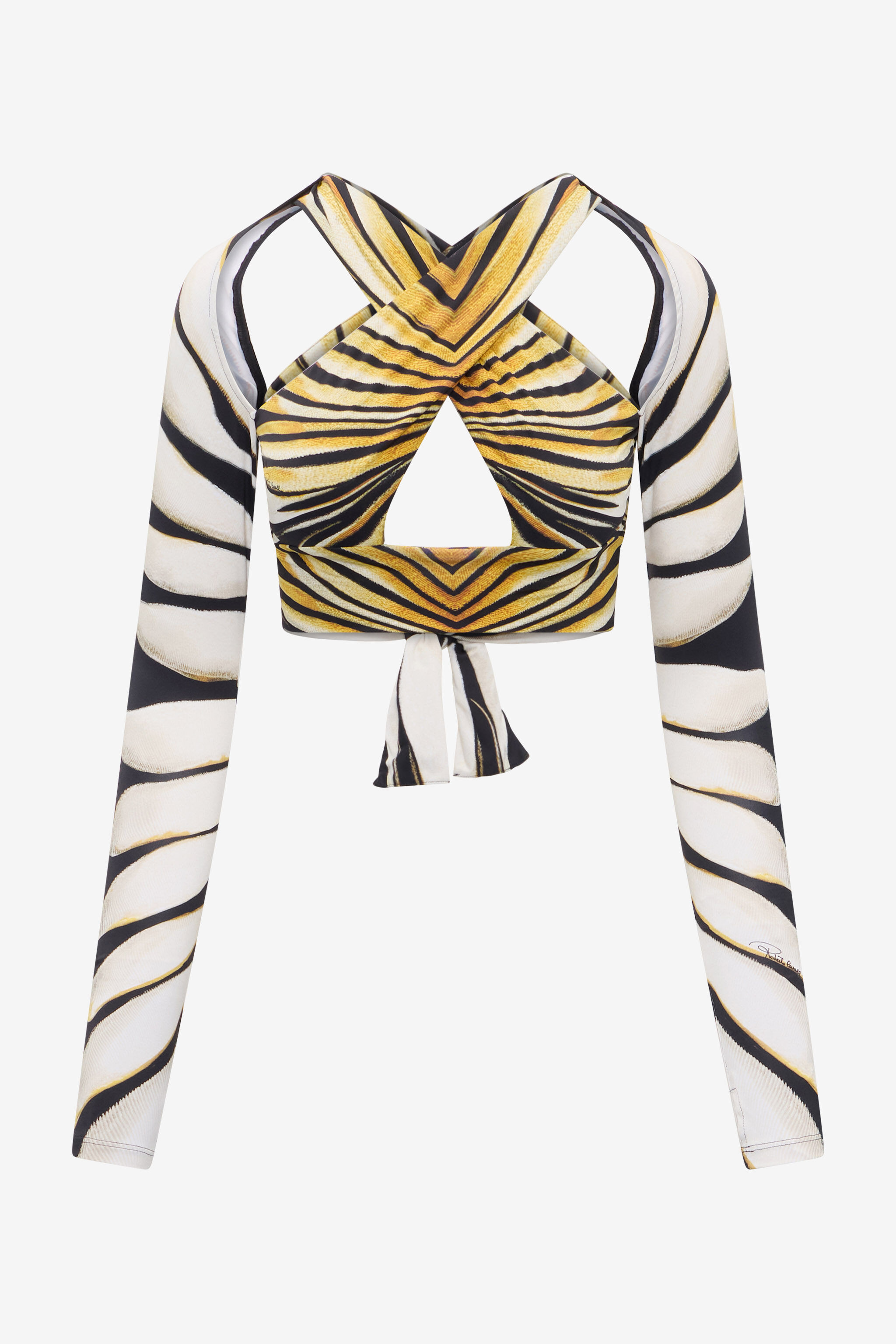 Ray Of Gold Print Cut-Out Top | Roberto Cavalli