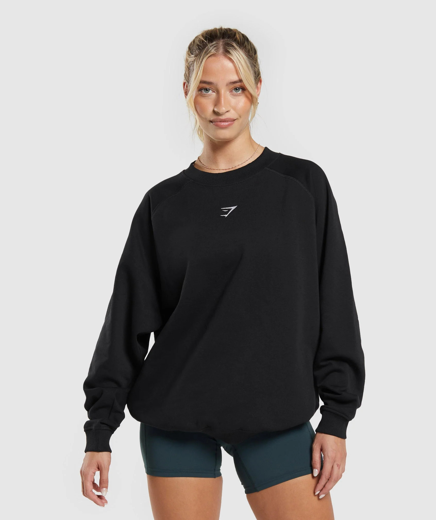Gymshark Training Oversized Fleece Sweatshirt - Black | Gymshark US