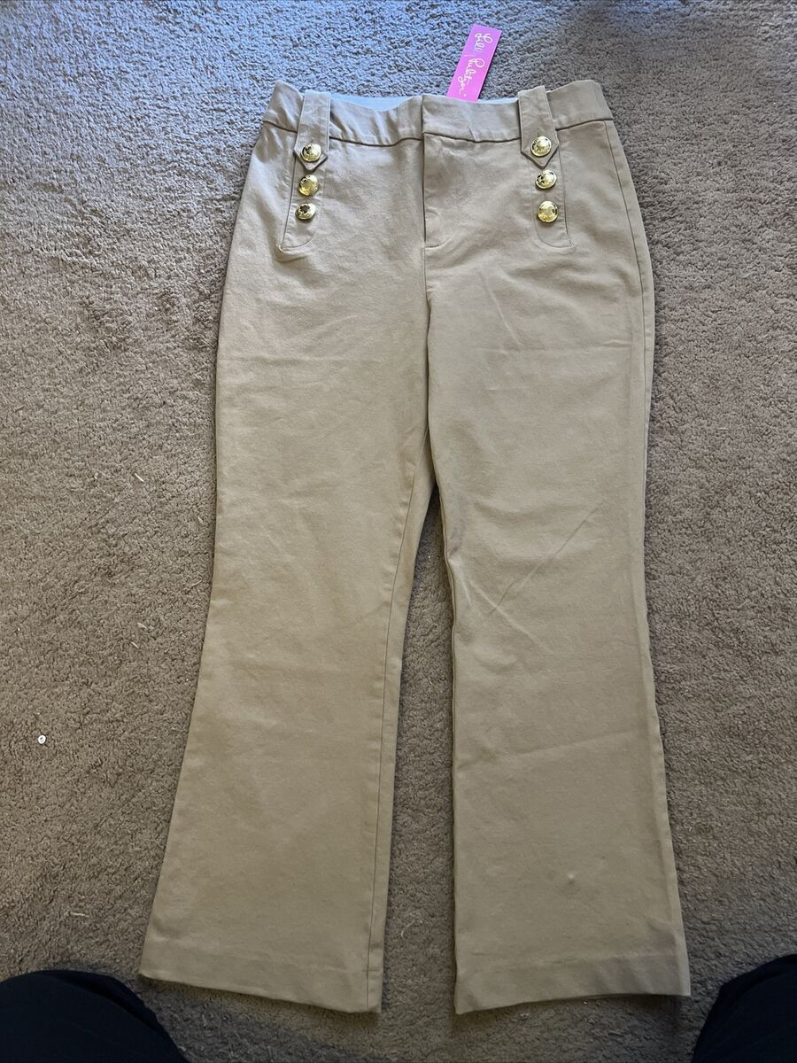 NWT Lilly Pulitzer Parrish Bi-Stretch Crop Pants Evening Sand Sz 10  | eBay | eBay US