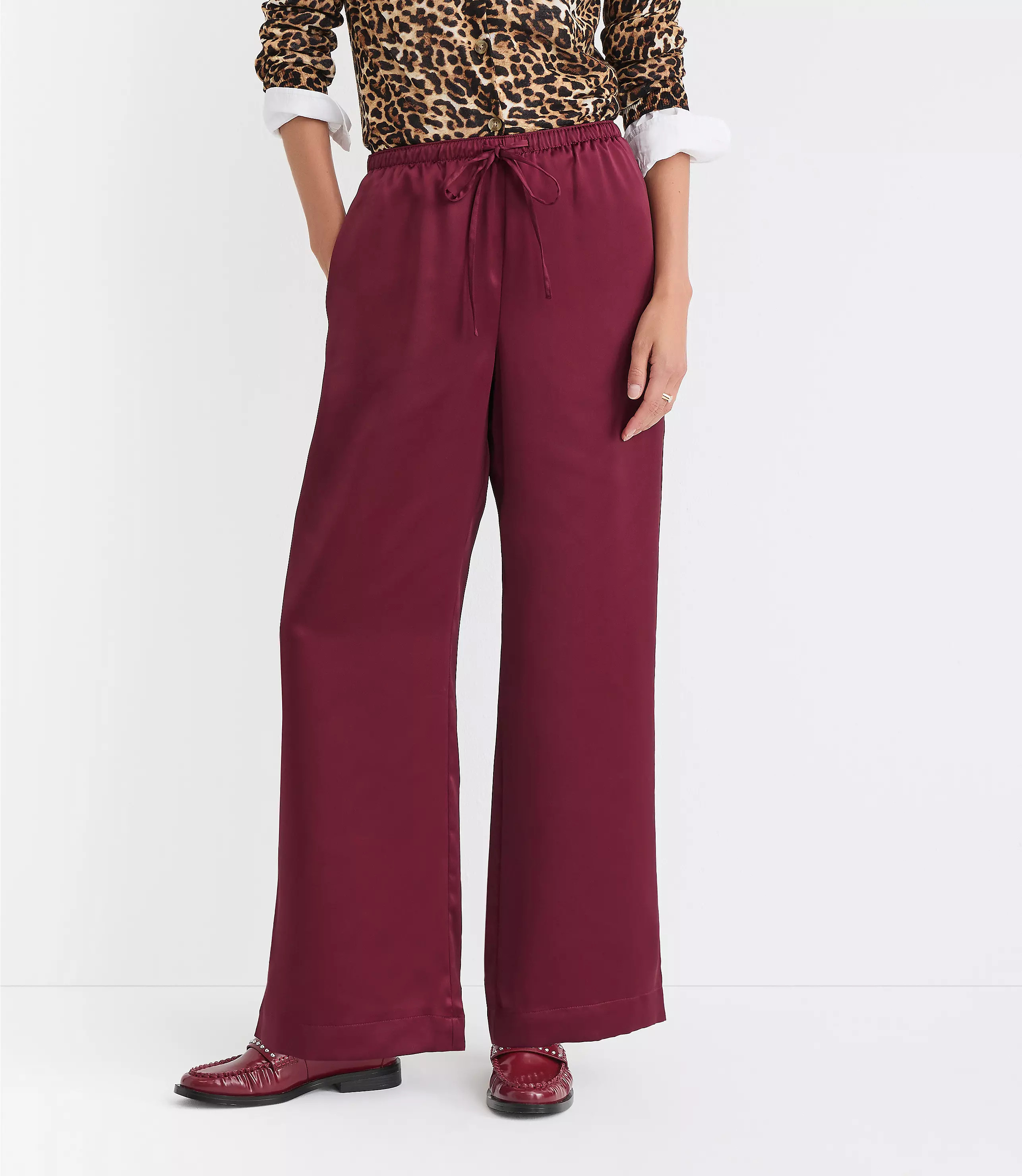 Sawyer Pull On Pants in Satin | LOFT