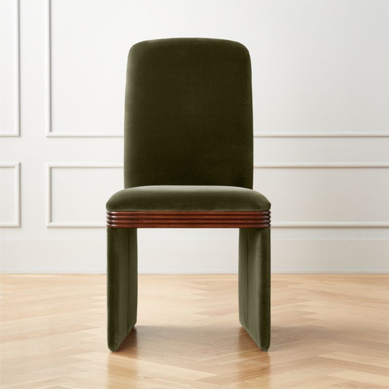 Rhodes Green Upholstered Velvet Dining Chair + Reviews | CB2 | CB2