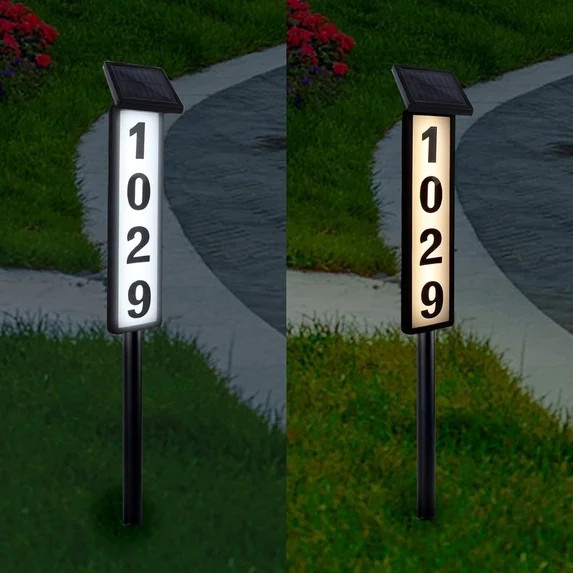 Upgrade Solar Home Bussiness Address Sign, House Numbers for Outside, Lighted Address Plaque Outd... | Walmart (US)