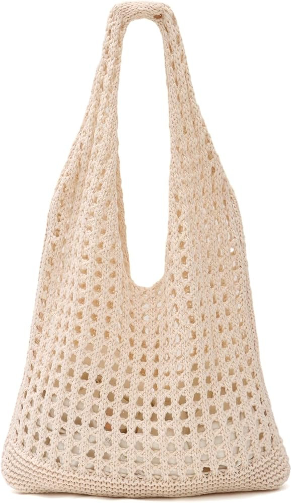 Ovida Cute Crochet Mesh Beach Tote Bag Shoulder Handbags for Women Vacation Summer Aesthetic Y2K ... | Amazon (US)