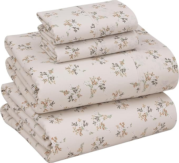 RUVANTI 100% Cotton Sheets – California King Percale Bedding, Cooling & Breathable Floral Desig... | Amazon (US)