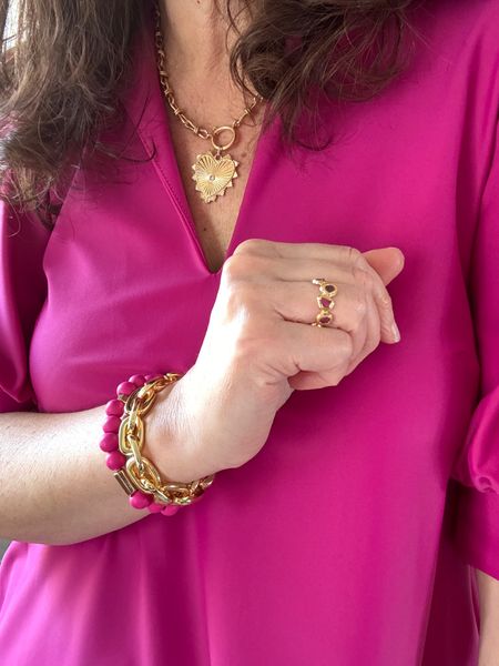 Necklace and bracelets Code BF20 for 20 percent off 

Pink dress code Theresa15 for 15 percent off 

Ring by the renowned artist, German Kabirski. Code beautifulfifties15 for 15 percent off 

#ltkjewelry 

#LTKstyletip #LTKGiftGuide #LTKmidsize