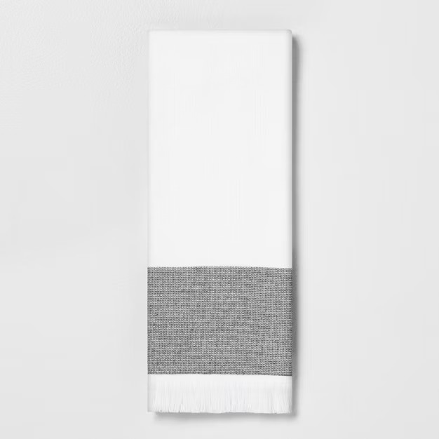 Colorblock Stripe Bath Towel Gray - Hearth & Hand™ with Magnolia | Target