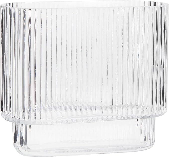 YANWE Clear Glass Vase, Flower Vase for Centerpieces, Ribbed Vase, Modern Vase, Fluted Glass Vase... | Amazon (US)