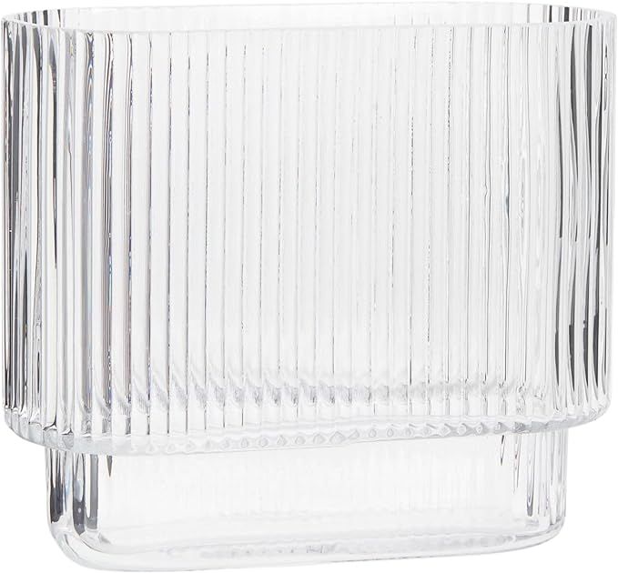 YANWE Clear Glass Vase, Flower Vase for Centerpieces, Ribbed Vase, Modern Vase, Fluted Glass Vase... | Amazon (US)