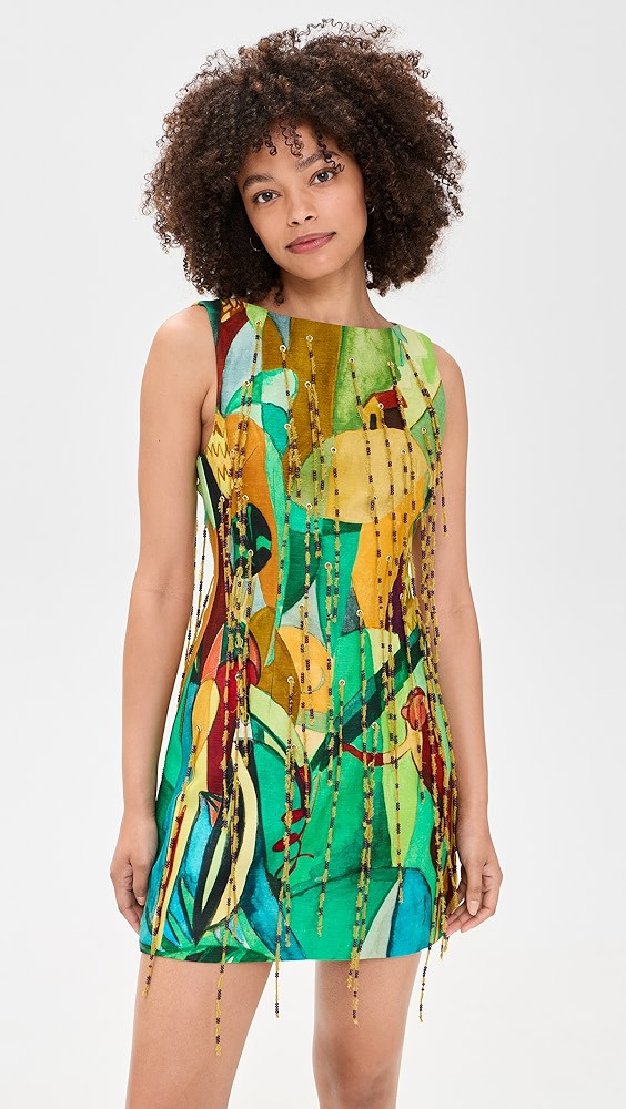 Mokshini Beaded Fringe Mini Dress | Shopbop
