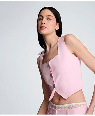 Women's Square Neck Crop Vest Top | Macy's