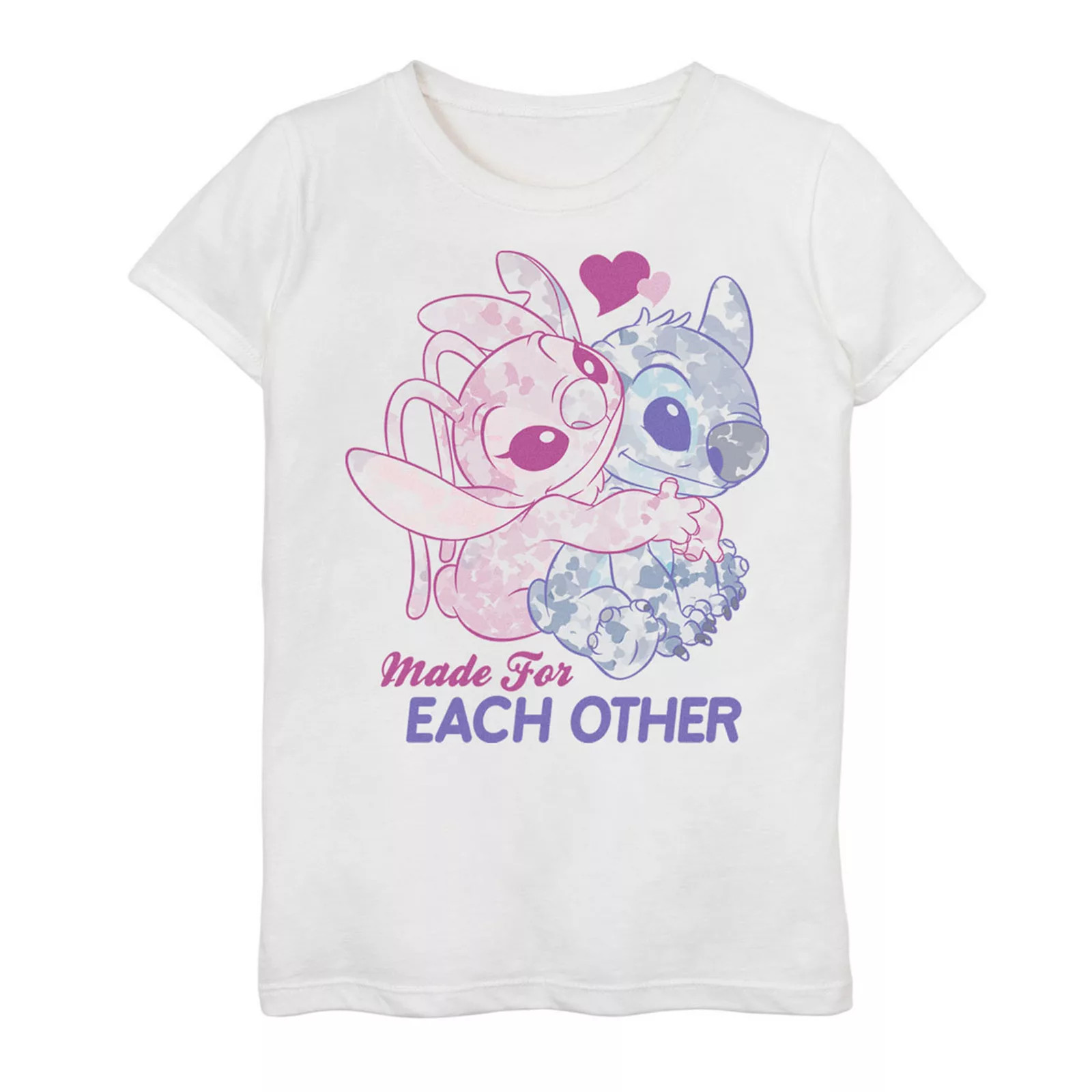 Disney's Lilo & Stitch Girls 7-16 Valentine's Day Stitch & Angel Graphic Tee, Girl's, Size: Large, White | Kohl's